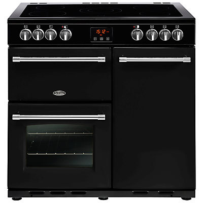 Belling Farmhouse 90E Electric Range Cooker with Ceramic Hob Black